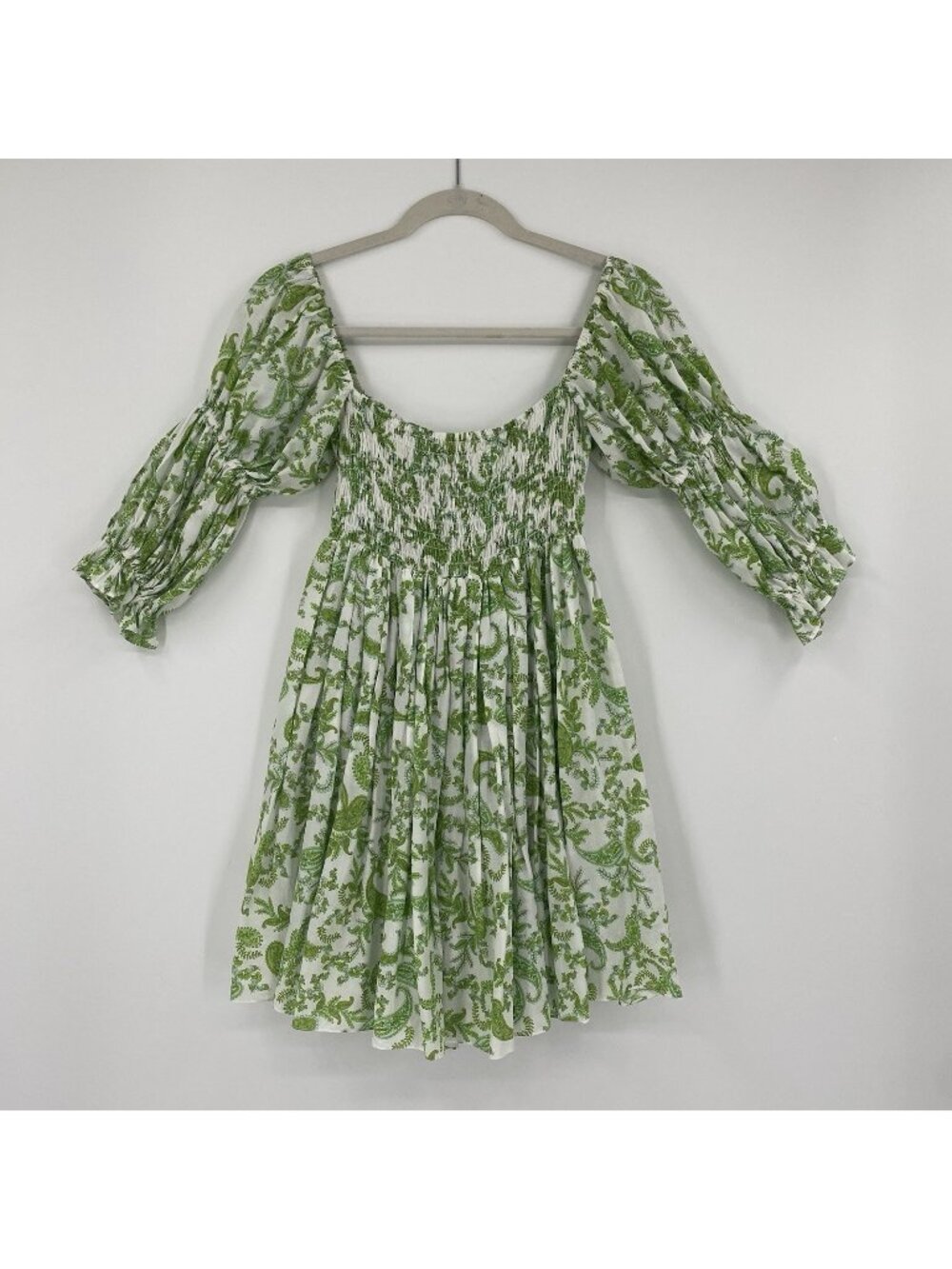 MISA Los Angeles Zadie Formentera Paisley Dress Size Small Smocked Off Shoulder